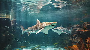 鲨鱼高清大海摄影图