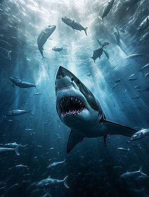 鲨鱼海洋动物大海摄影图