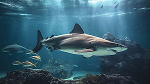 鲨鱼海底世界生物摄影图