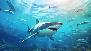鲨鱼环保生物摄影图