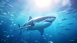 鲨鱼环保海底世界摄影图