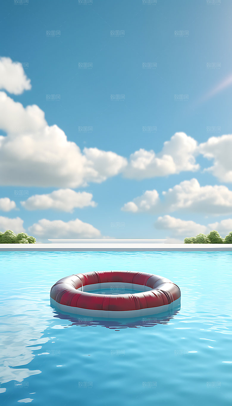 水上乐园3D立体插画