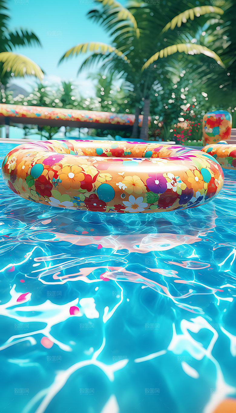 水上乐园儿童乐园3D插画