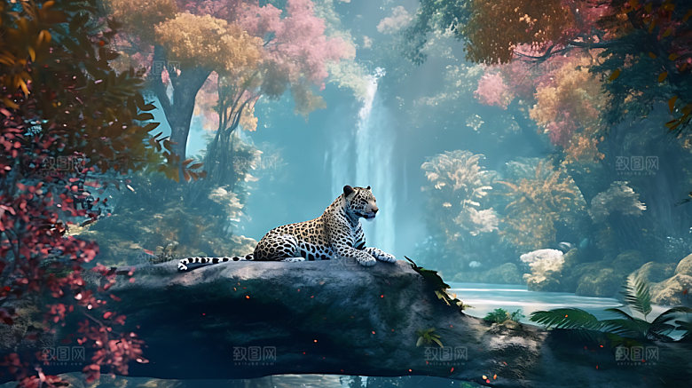 豹子花豹猫科摄影图