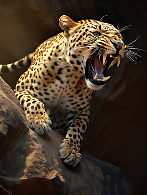豹子高清哺乳动物摄影图