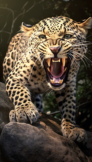 豹子野生动物高清摄影图