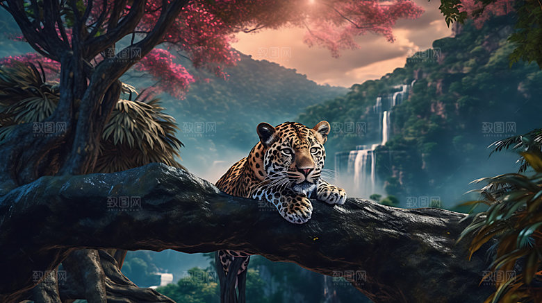 豹子自然猎豹摄影图