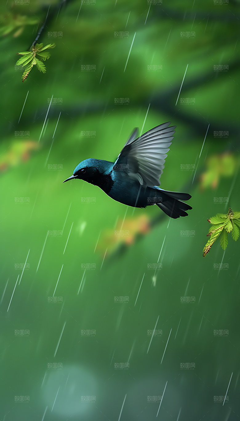 谷雨时雨耕种摄影图