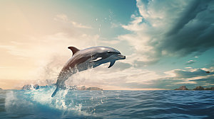 海豚海洋生物自然摄影图