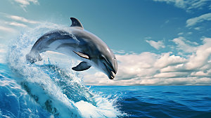 海豚特写自然摄影图