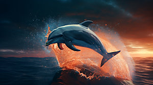 海豚海洋生物高清摄影图