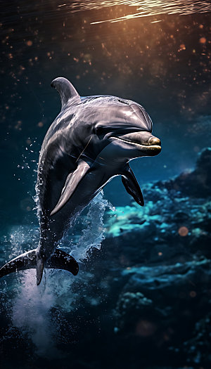 海豚自然高清摄影图