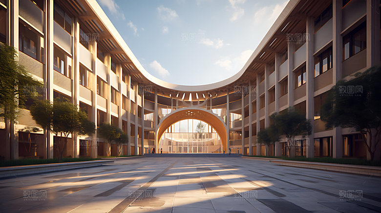 教学楼学院办公楼建筑效果图
