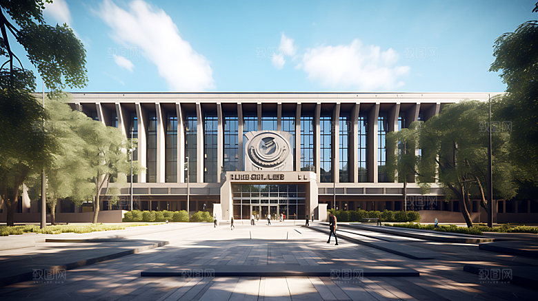 教学楼校园现代建筑效果图