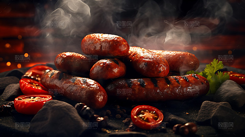 烤肠夏季夏日摄影图