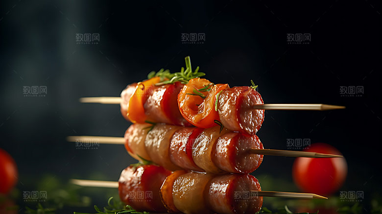 烤肠高清美味摄影图