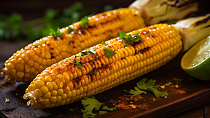 烤玉米美食蔬菜摄影图