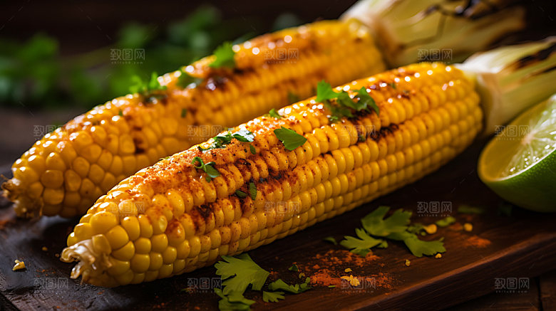 烤玉米美食蔬菜摄影图