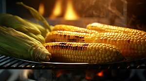烤玉米高清美食摄影图