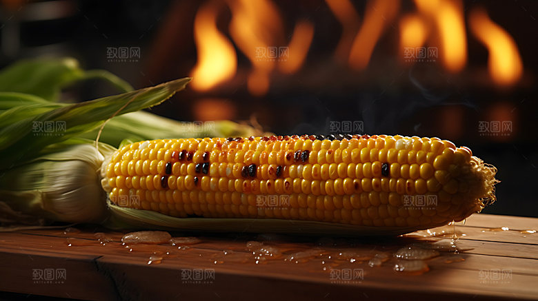 烤玉米美味高清摄影图