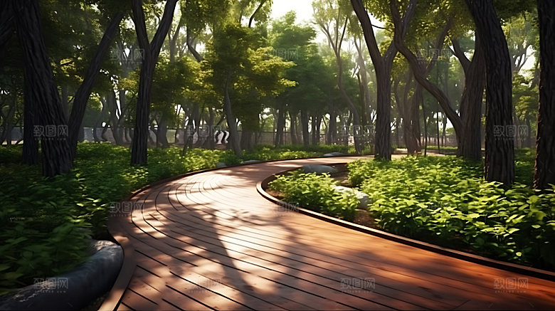 林荫大道公园道路高清摄影图