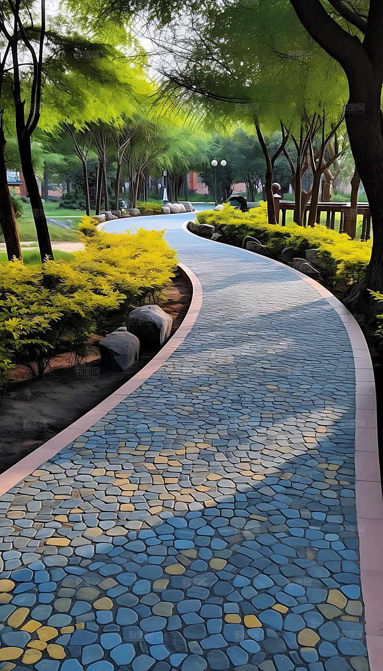 林荫大道风光公园道路摄影图