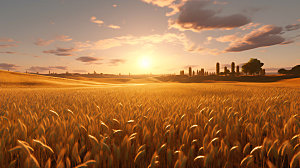 麦田粮食风光摄影图