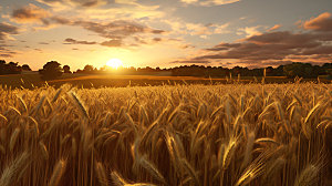 麦田粮食高清摄影图