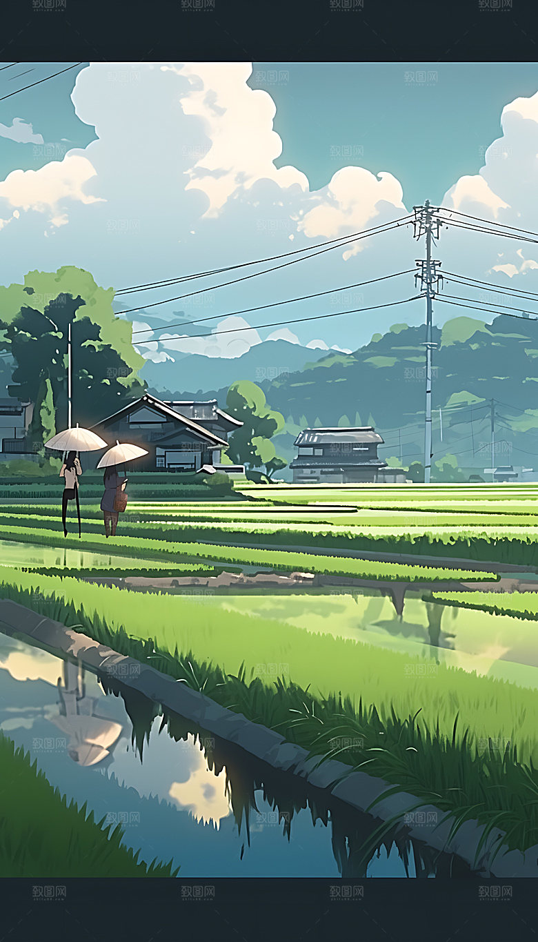 清明手绘春天插画