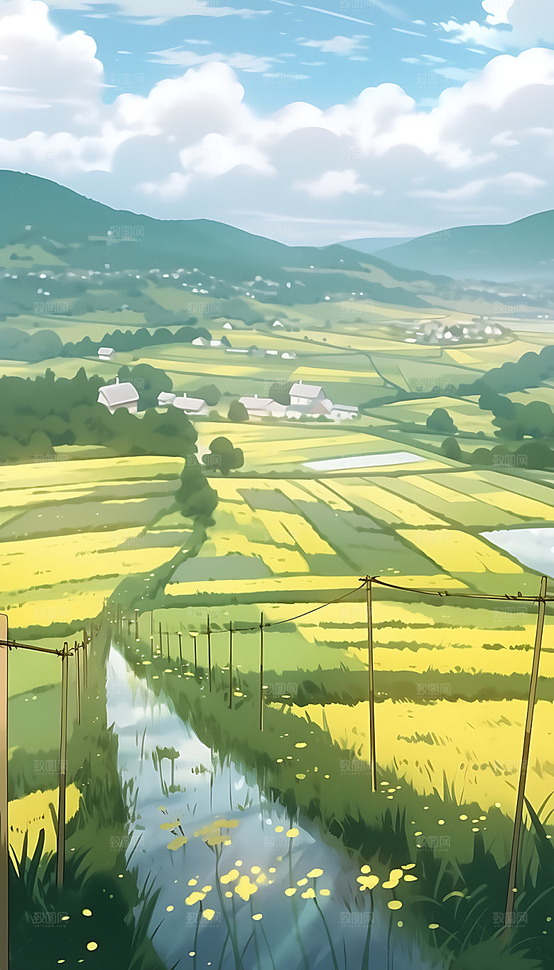 清明春天手绘插画