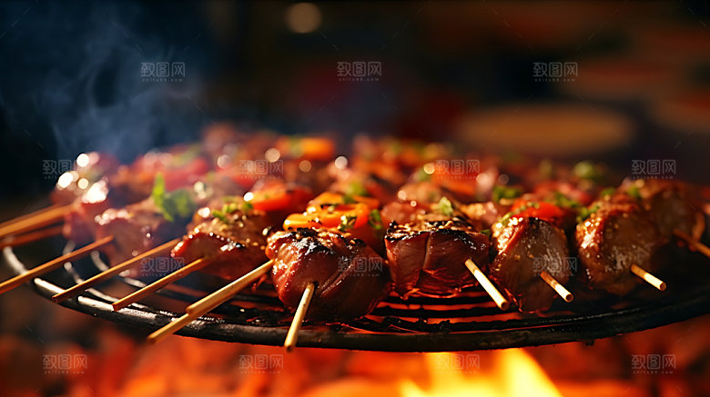 淄博烧烤夏日夏季摄影图