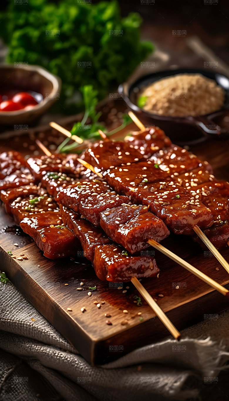 淄博烧烤夏日烤肉摄影图