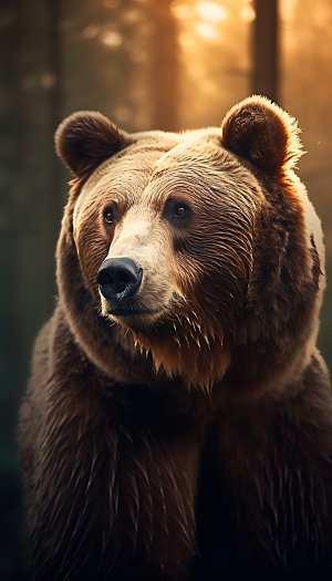 棕熊野生动物特写摄影图