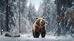 棕熊野生动物自然摄影图