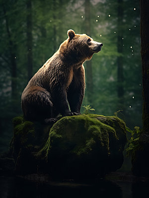 棕熊自然野生动物摄影图