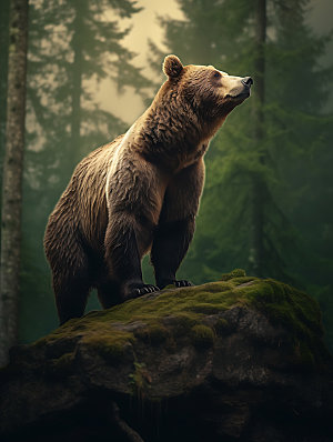 棕熊高清哺乳动物摄影图