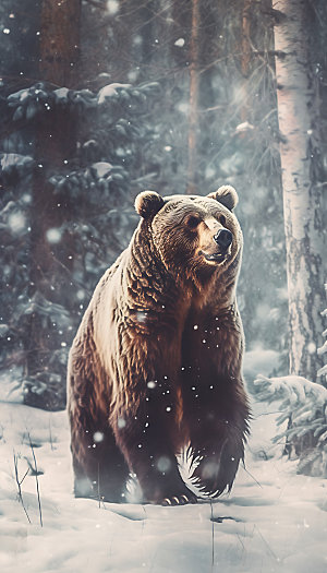 棕熊哺乳动物特写摄影图