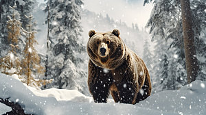 棕熊哺乳动物野生动物摄影图