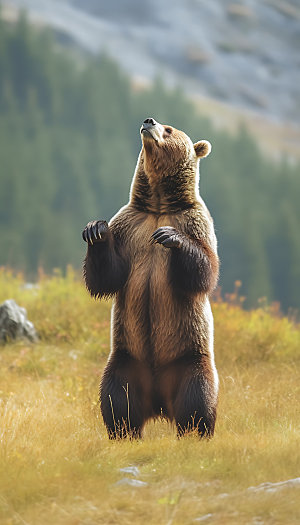 棕熊哺乳动物自然摄影图