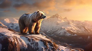 棕熊自然野生动物摄影图
