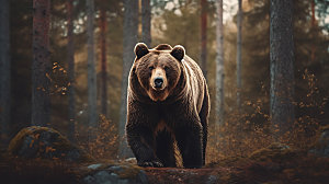 棕熊高清哺乳动物摄影图