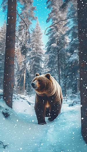 棕熊哺乳动物高清摄影图