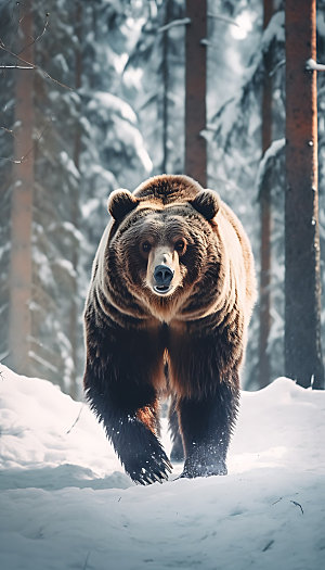 棕熊特写高清摄影图