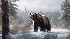 棕熊野生动物自然摄影图