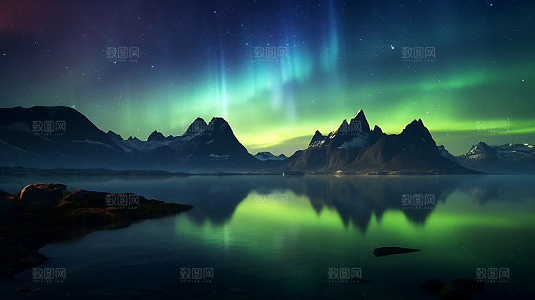 极光风光夜景摄影图