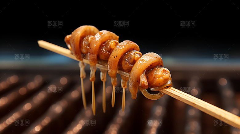 烤面筋夏季特写摄影图