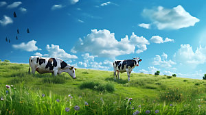奶牛农场天然牧场摄影图