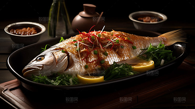 炭烤烤鱼美味高清摄影图