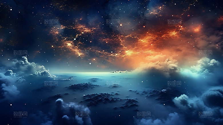 星空夜空唯美摄影图