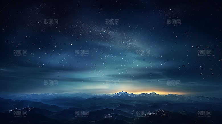星空云层自然摄影图